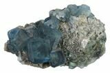 Blue-Green Fluorite on Sparkling Quartz - China #160694-1